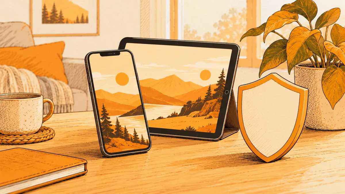 A phone, tablet and shield