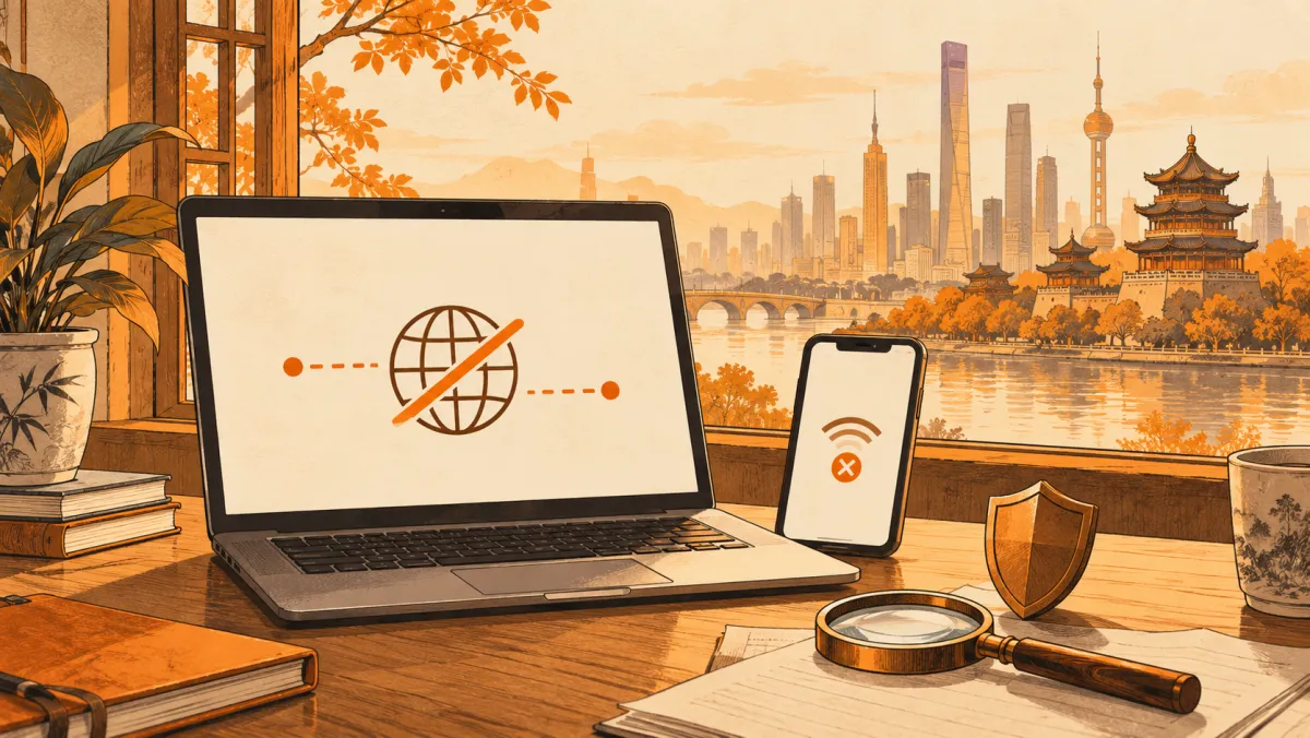 A laptop and phone beside a shield