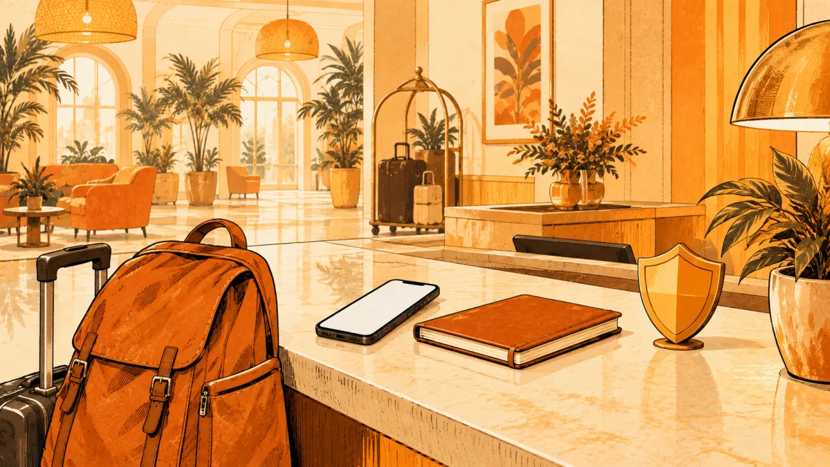 A phone with travel luggage