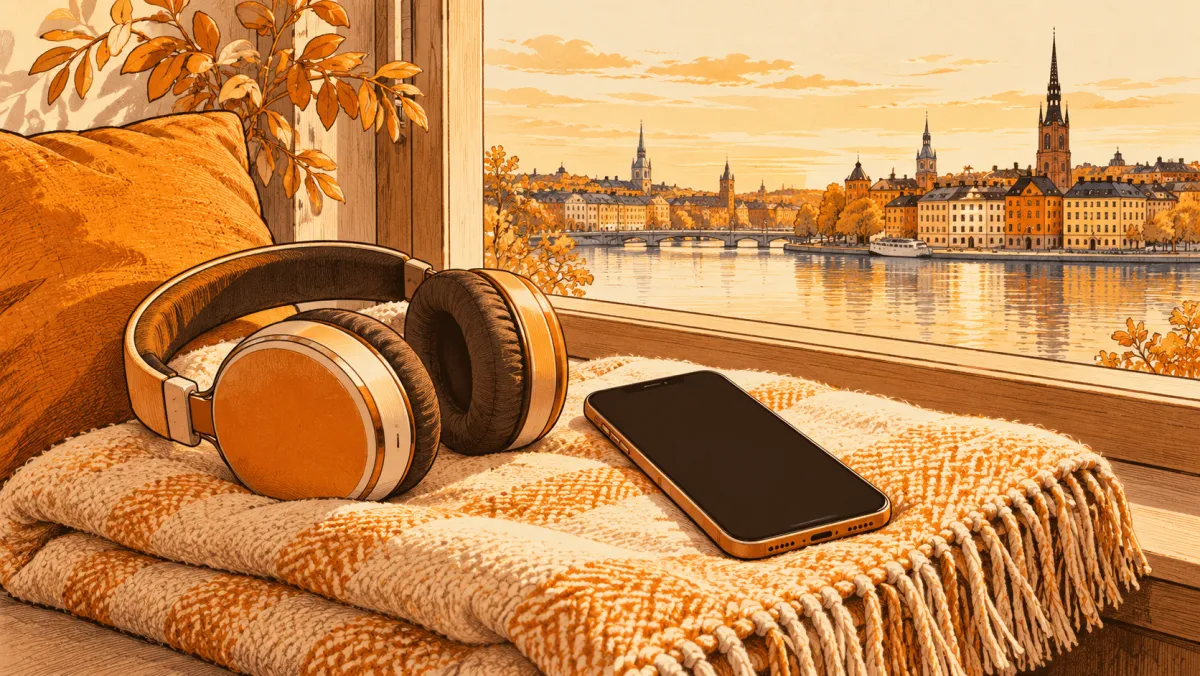 A phone and headphones