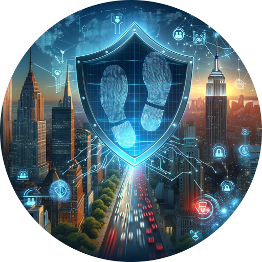 Illustrating the concept of online privacy and protection in Western countries using Tegant VPN. Show a digital shield, symbolizing defense against surveillance.
